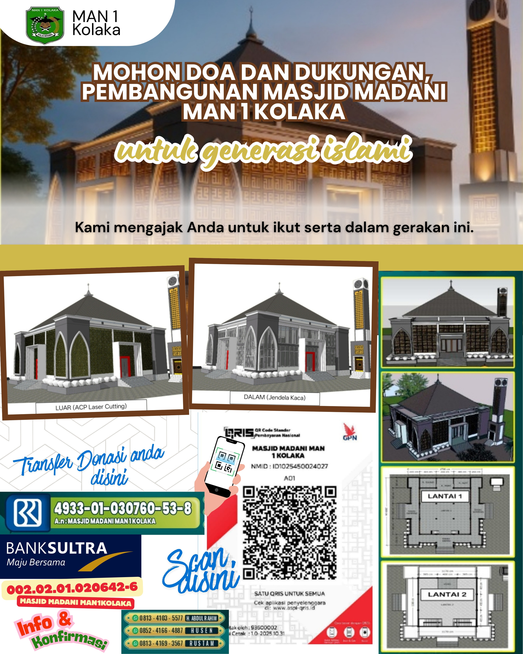 Ayo Menjadi Bagian Pembangunan Masjid Madani MAN 1 Kolaka